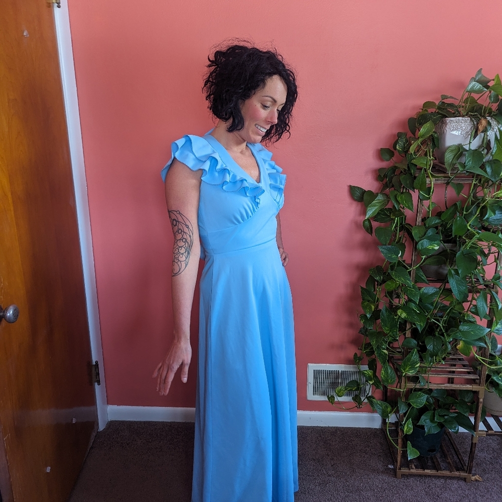 Vintage blue empire waist dress